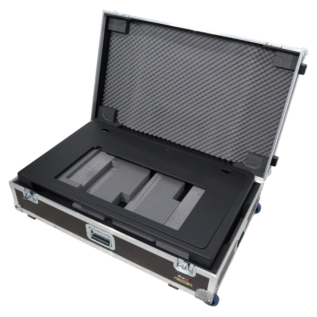 Control Tower DJ Podium with Road Cases for Pioneer DDJ-REV7 XDJ-XZ FLX10 RANE Four - Black Finish