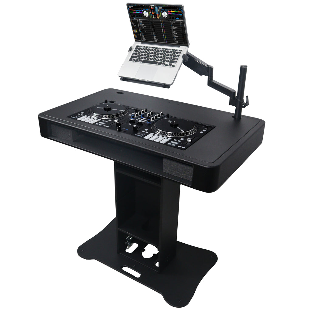 Control Tower DJ Podium with Road Cases for Pioneer DDJ-REV7 DDJ-FLX10 XDJ-XZ  RANE Four - Black Finish