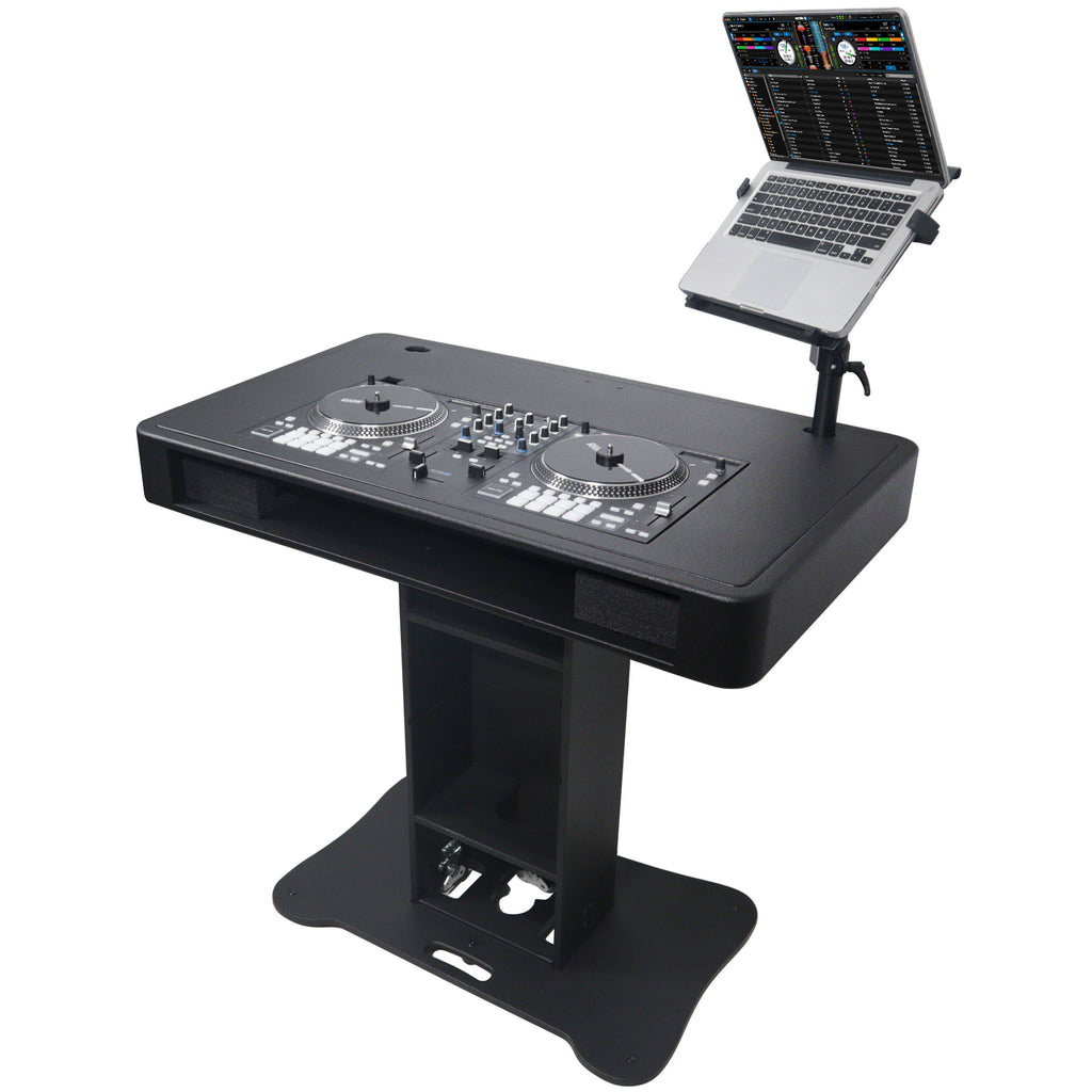 Control Tower DJ Podium with Road Cases for Pioneer DDJ-REV7 DDJ-FLX10 XDJ-XZ  RANE Four - Black Finish