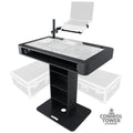 Control Tower DJ Podium with Road Cases for Pioneer DDJ-REV7 DDJ-FLX10 XDJ-XZ  RANE Four - Black Finish