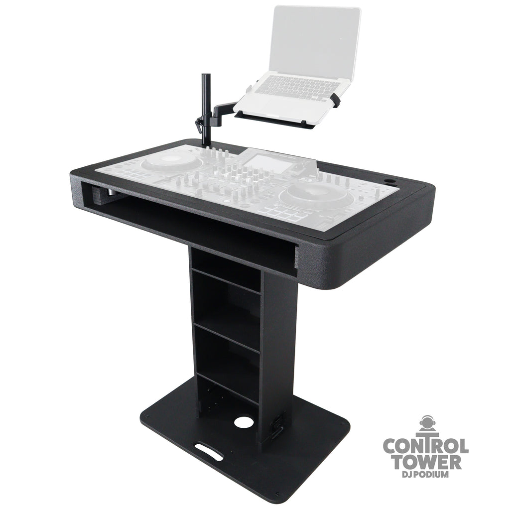 Control Tower DJ Podium for Pioneer DDJ-REV7 XDJ-XZ FLX10 RANE Four- Black Finish