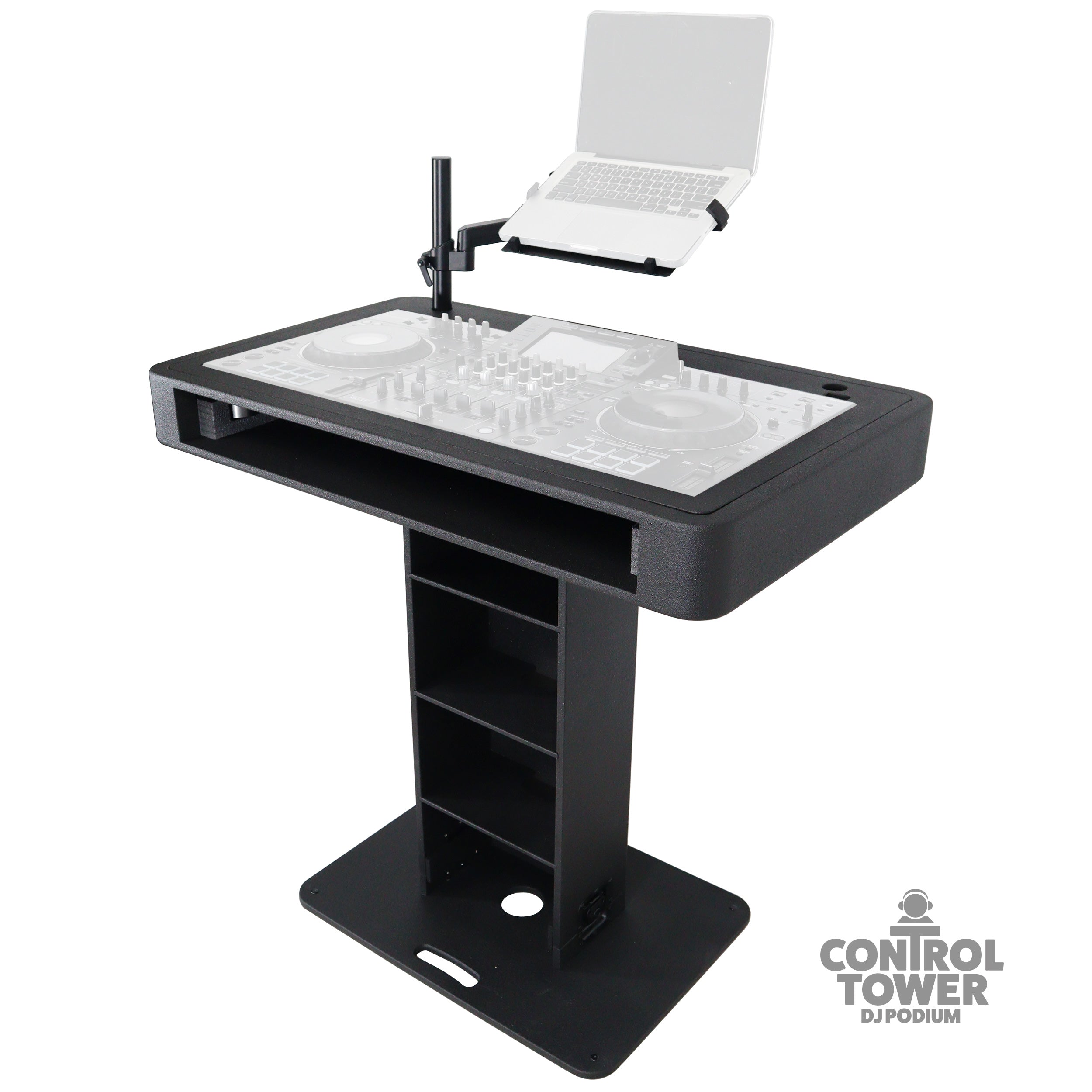 Control Tower DJ Podium for Pioneer DDJ-REV7 XDJ-XZ FLX10 RANE Four- Black Finish