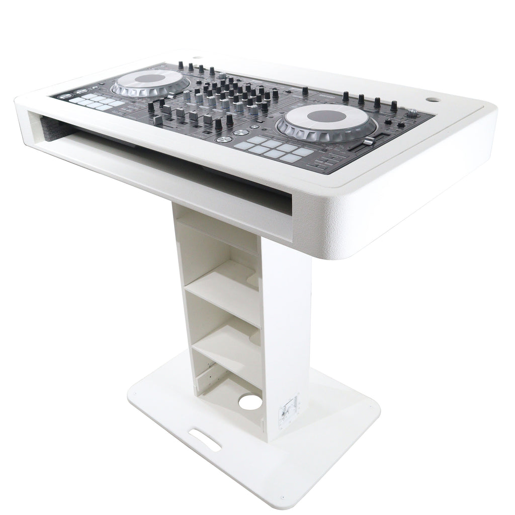 Control Tower DJ Podium with Road Cases for Pioneer DDJ-REV7 XDJ-XZ FLX10 RANE Four - White Finish