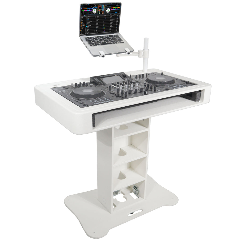 Control Tower DJ Podium for Pioneer DDJ-REV7 XDJ-XZ FLX10 RANE Four - White Finish
