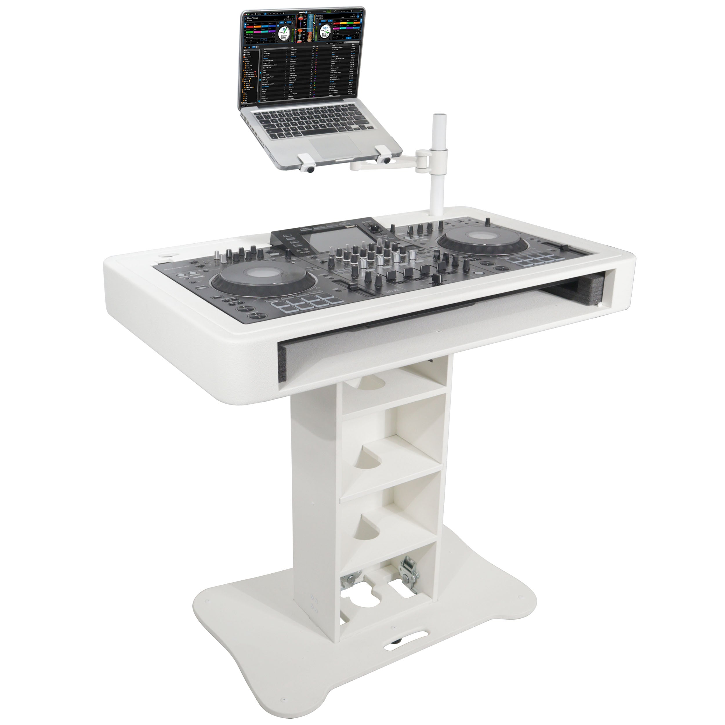 Control Tower DJ Podium for Pioneer DDJ-REV7 XDJ-XZ FLX10 RANE Four - White Finish