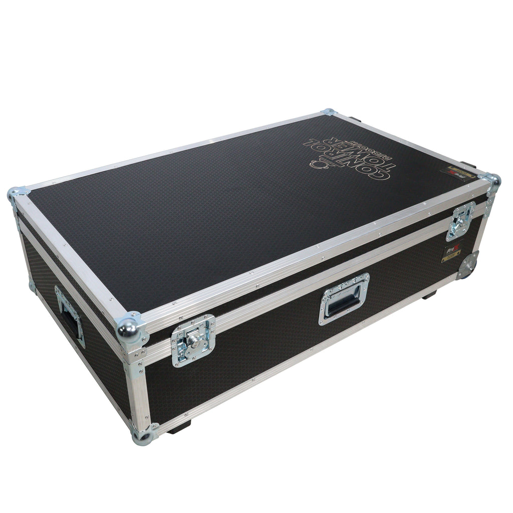 Control Tower DJ Podium 2x 1U Rack Space with Road Cases for Pioneer DDJ-REV7 XDJ-XZ FLX10 RANE Four - White Finish