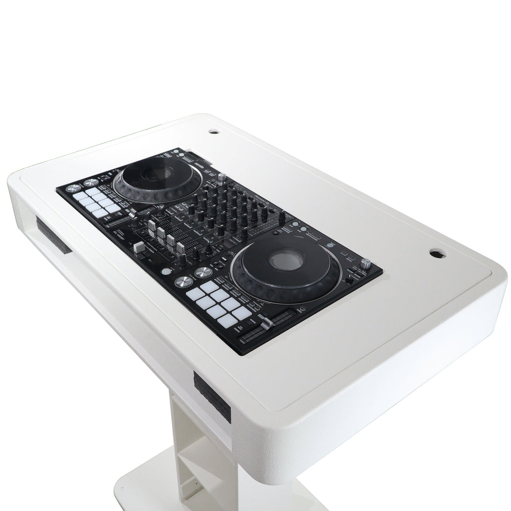 Control Tower DJ Podium with Road Cases for Pioneer DDJ-REV7 XDJ-XZ FLX10 RANE Four - White Finish