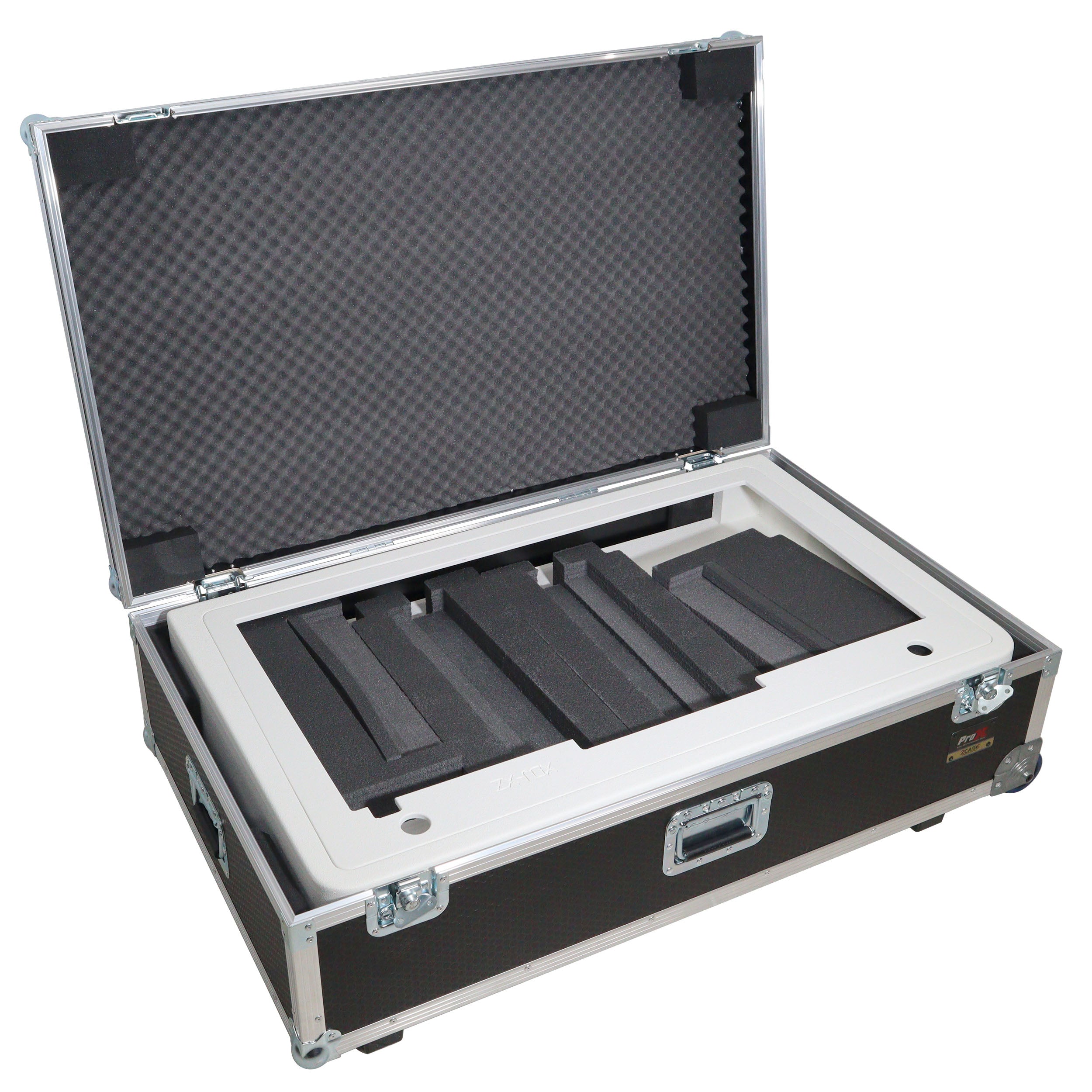 Control Tower DJ Podium with Road Cases for Pioneer DDJ-REV7 XDJ-XZ FLX10 RANE Four - White Finish