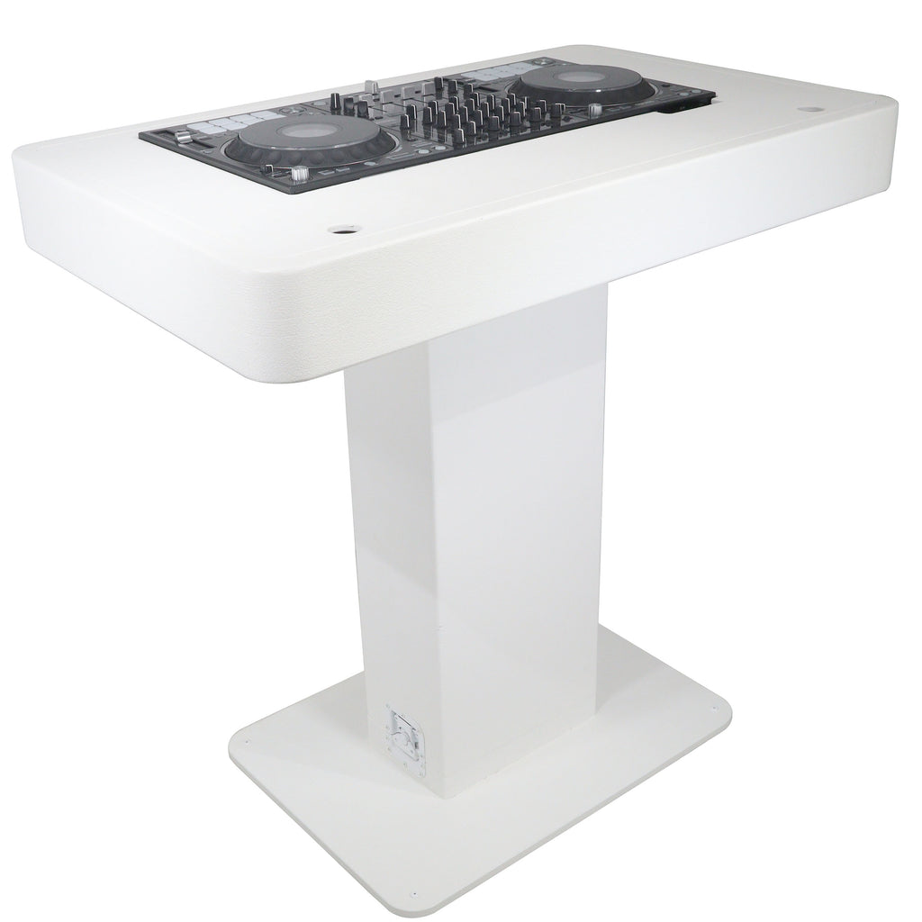 Control Tower DJ Podium with Road Cases for Pioneer DDJ-REV7 XDJ-XZ FLX10 RANE Four - White Finish