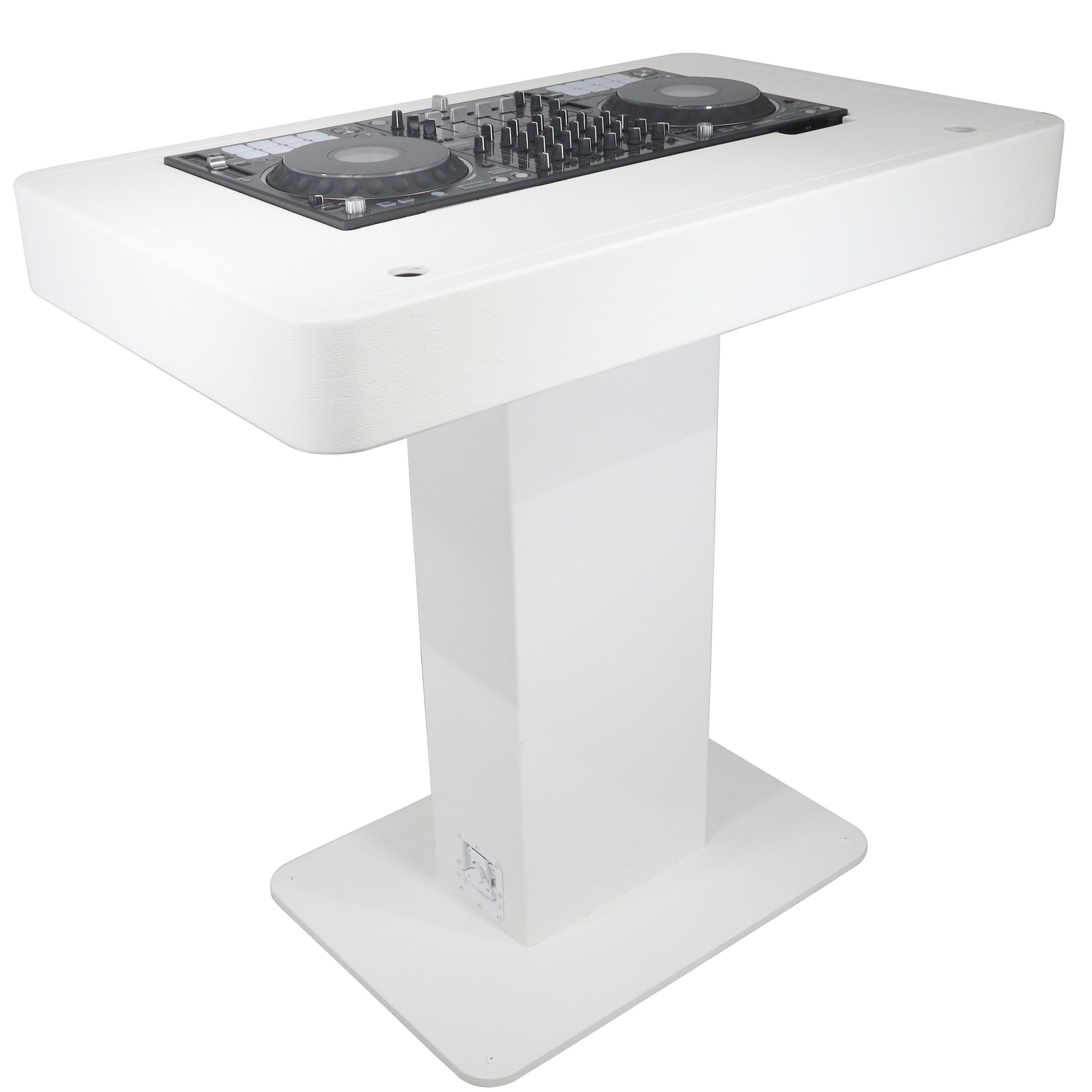Control Tower DJ Podium with Road Cases for Pioneer DDJ-REV7 XDJ-XZ FLX10 RANE Four - White Finish