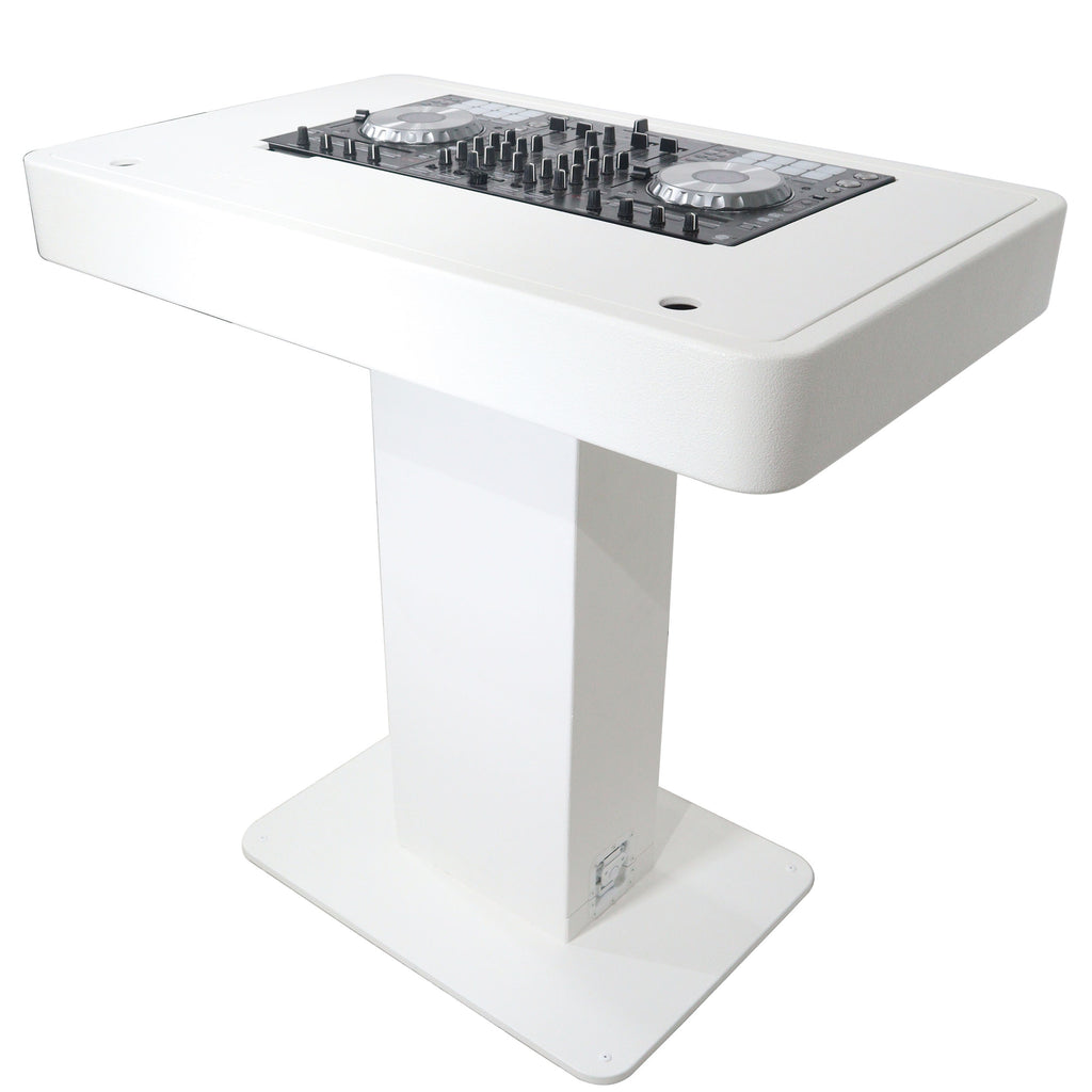 Control Tower DJ Podium with Road Cases for Pioneer DDJ-REV7 XDJ-XZ FLX10 RANE Four - White Finish