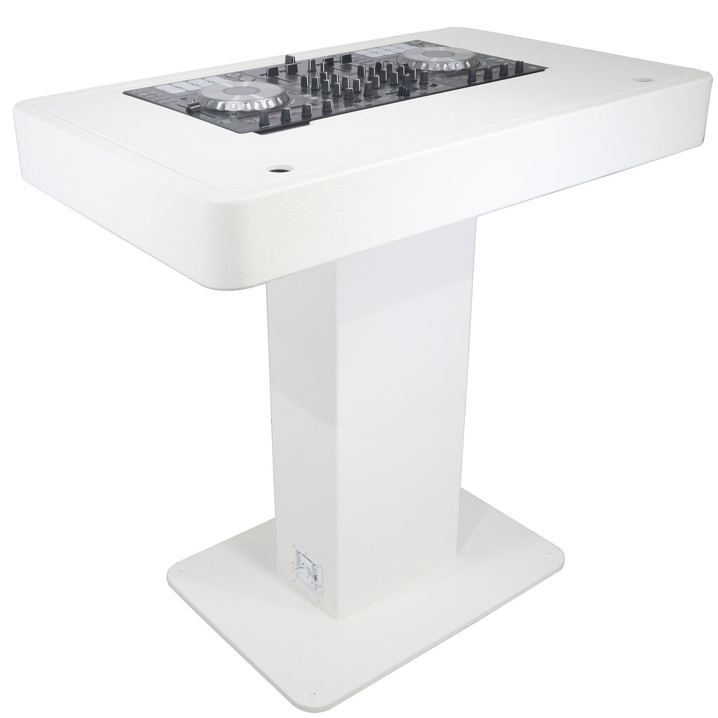 Control Tower DJ Podium with Road Cases for Pioneer DDJ-REV7 XDJ-XZ FLX10 RANE Four - White Finish