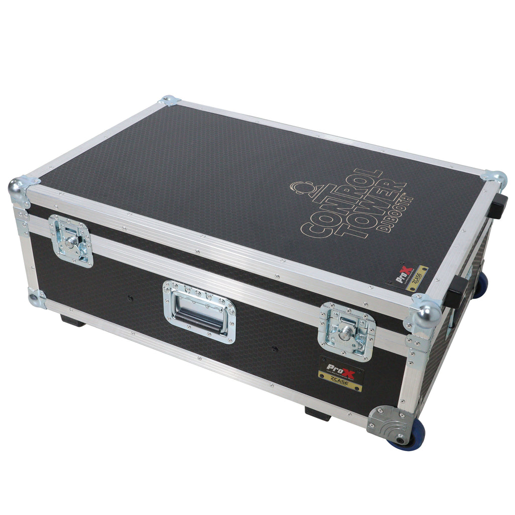 Control Tower DJ Podium with Road Cases for Pioneer DDJ-REV7 XDJ-XZ FLX10 RANE Four - White Finish