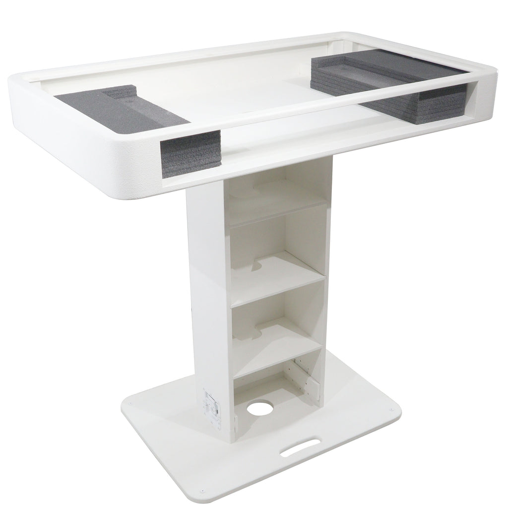 Control Tower DJ Podium with Road Cases for Pioneer DDJ-REV7 XDJ-XZ FLX10 RANE Four - White Finish