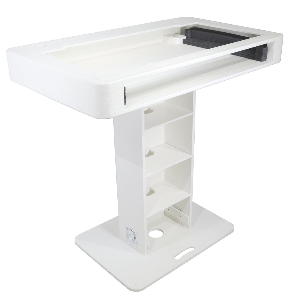 Control Tower DJ Podium with Road Cases for Pioneer DDJ-REV7 XDJ-XZ FLX10 RANE Four - White Finish