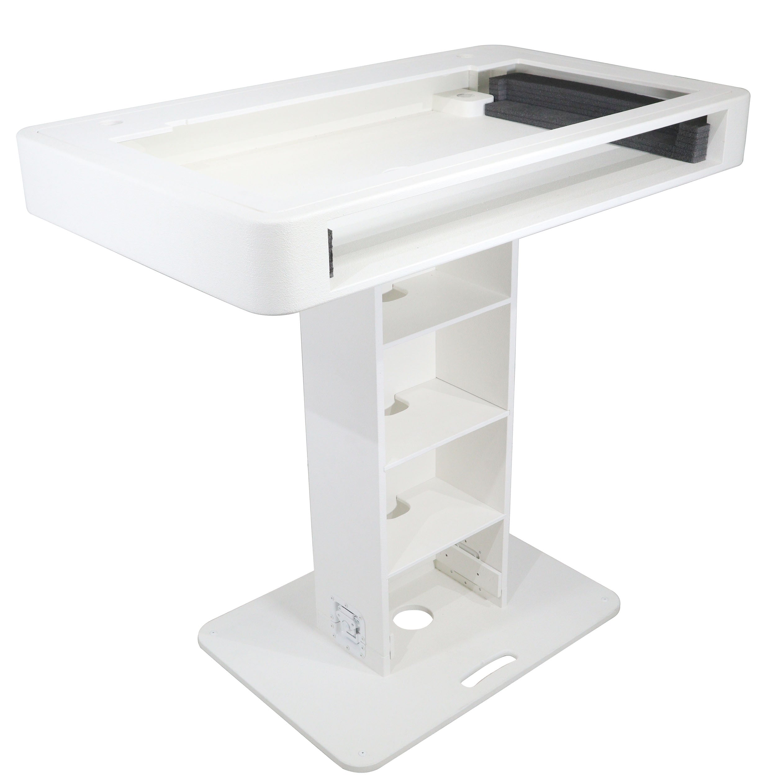 Control Tower DJ Podium with Road Cases for Pioneer DDJ-REV7 XDJ-XZ FLX10 RANE Four - White Finish