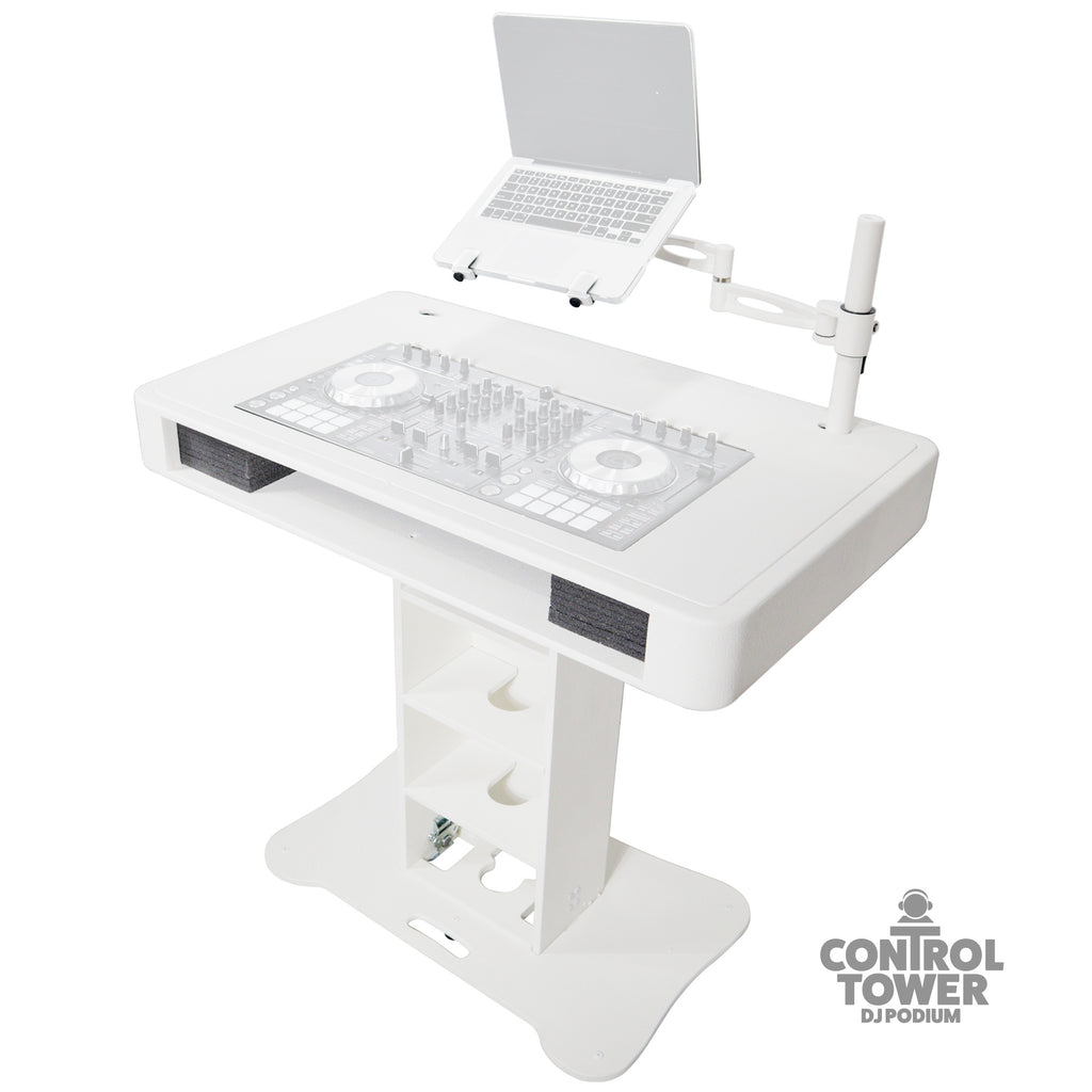 Control Tower DJ Podium for Pioneer DDJ-REV7 XDJ-XZ FLX10 RANE Four - White Finish