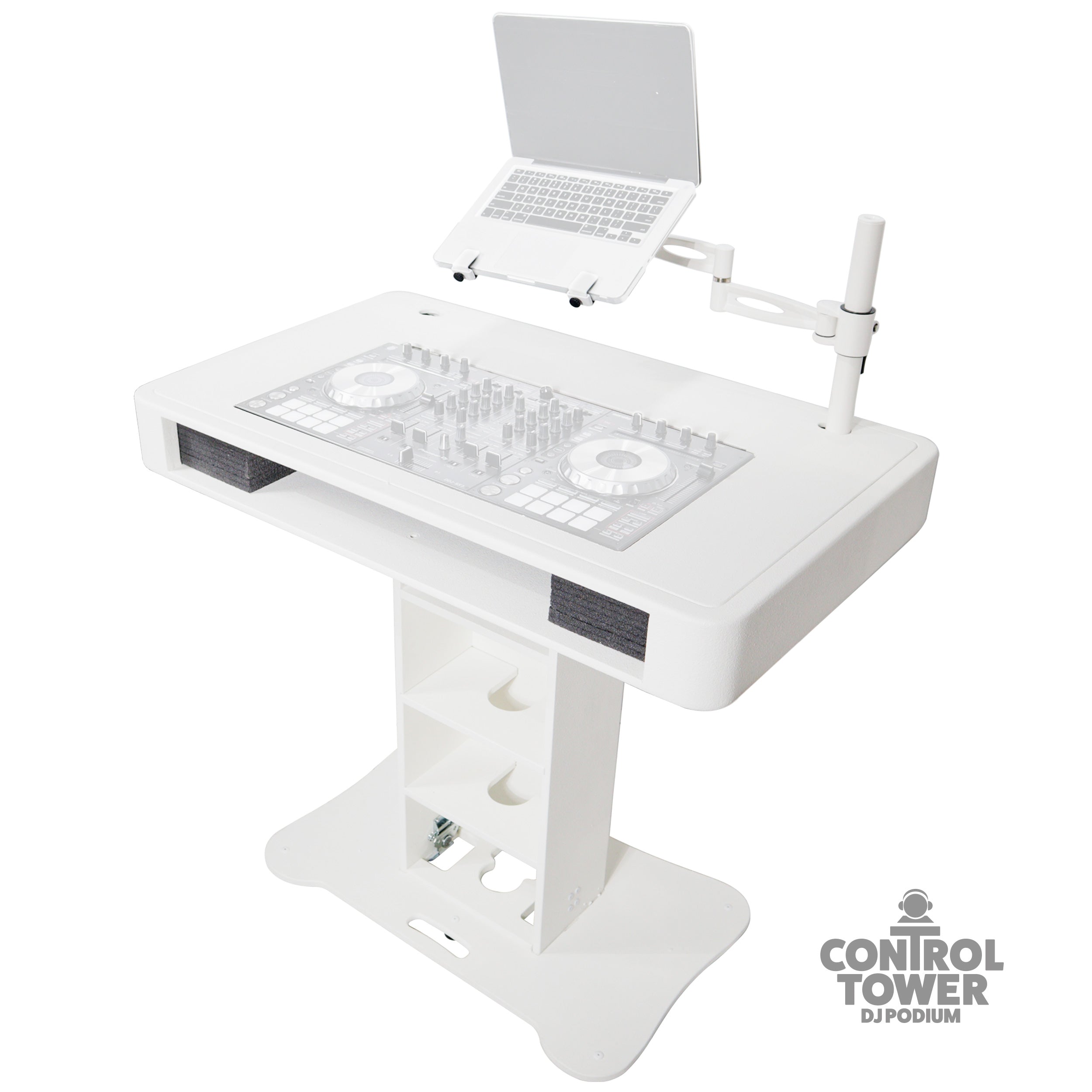 Control Tower DJ Podium for Pioneer DDJ-REV7 XDJ-XZ FLX10 RANE Four - White Finish
