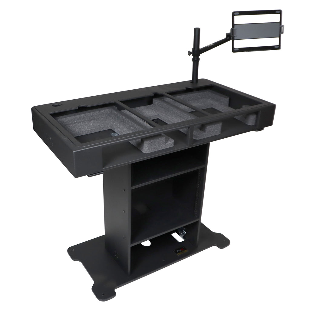 XL DJ Control Tower in Black Fits 2x CDJ3000-A9 or 2x Rane12 -72 or Opus Quad - incl 2 Flight cases