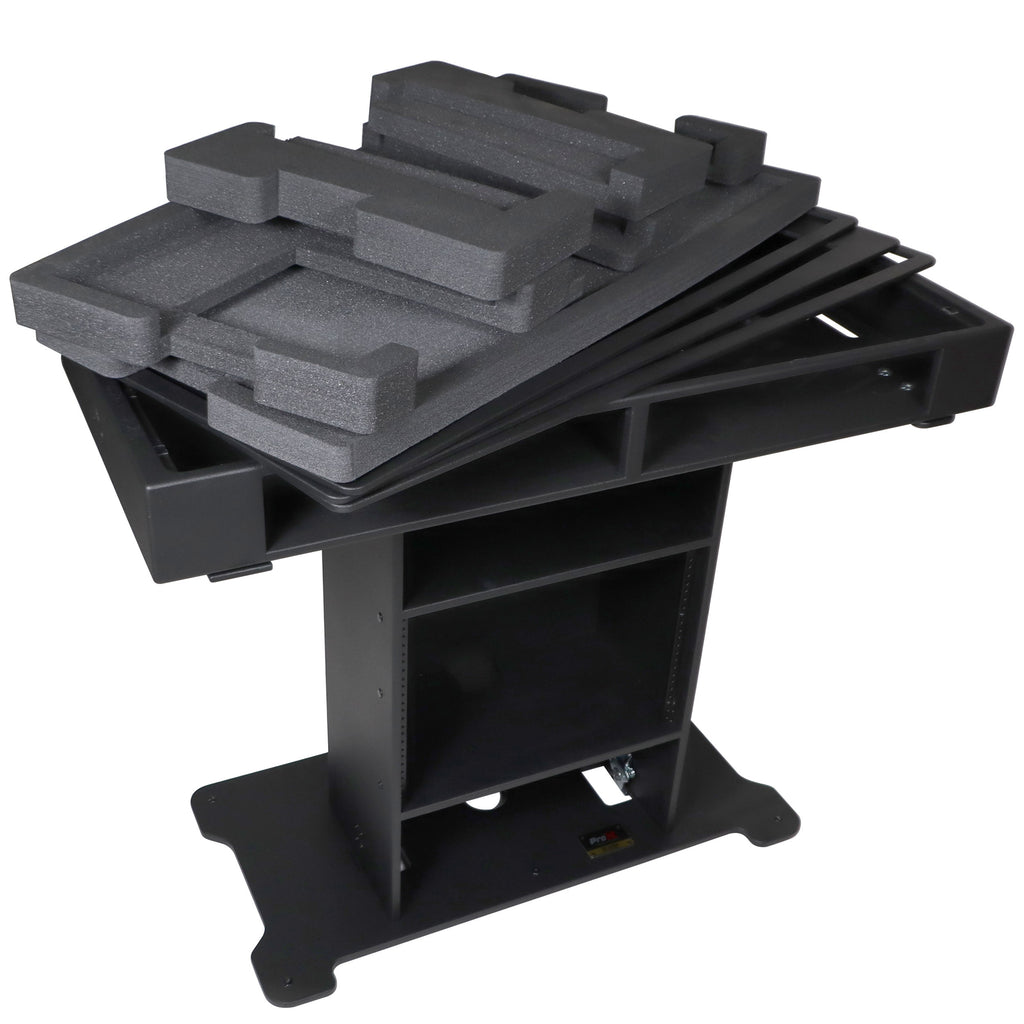 XL DJ Control Tower in Black Fits 2x CDJ3000-A9 or 2x Rane12 -72 or Opus Quad - incl 2 Flight cases