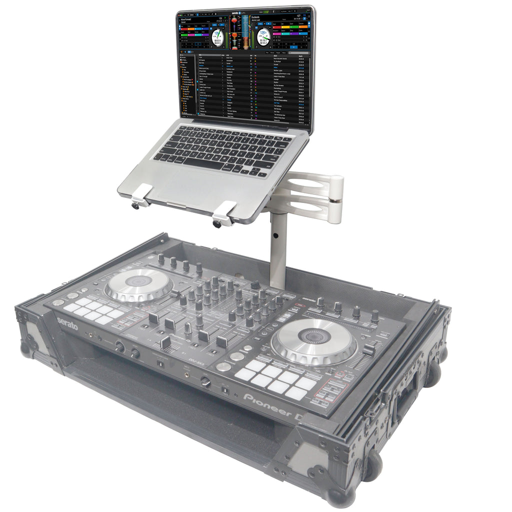 Articulating Laptop Tray Arm Pole for Control Tower DJ Podium Flip Ready DJ Cases White Finish