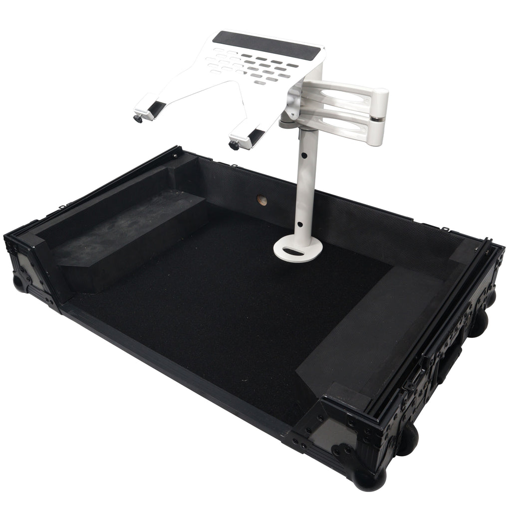 Articulating Laptop Tray Arm Pole for Control Tower DJ Podium Flip Ready DJ Cases White Finish