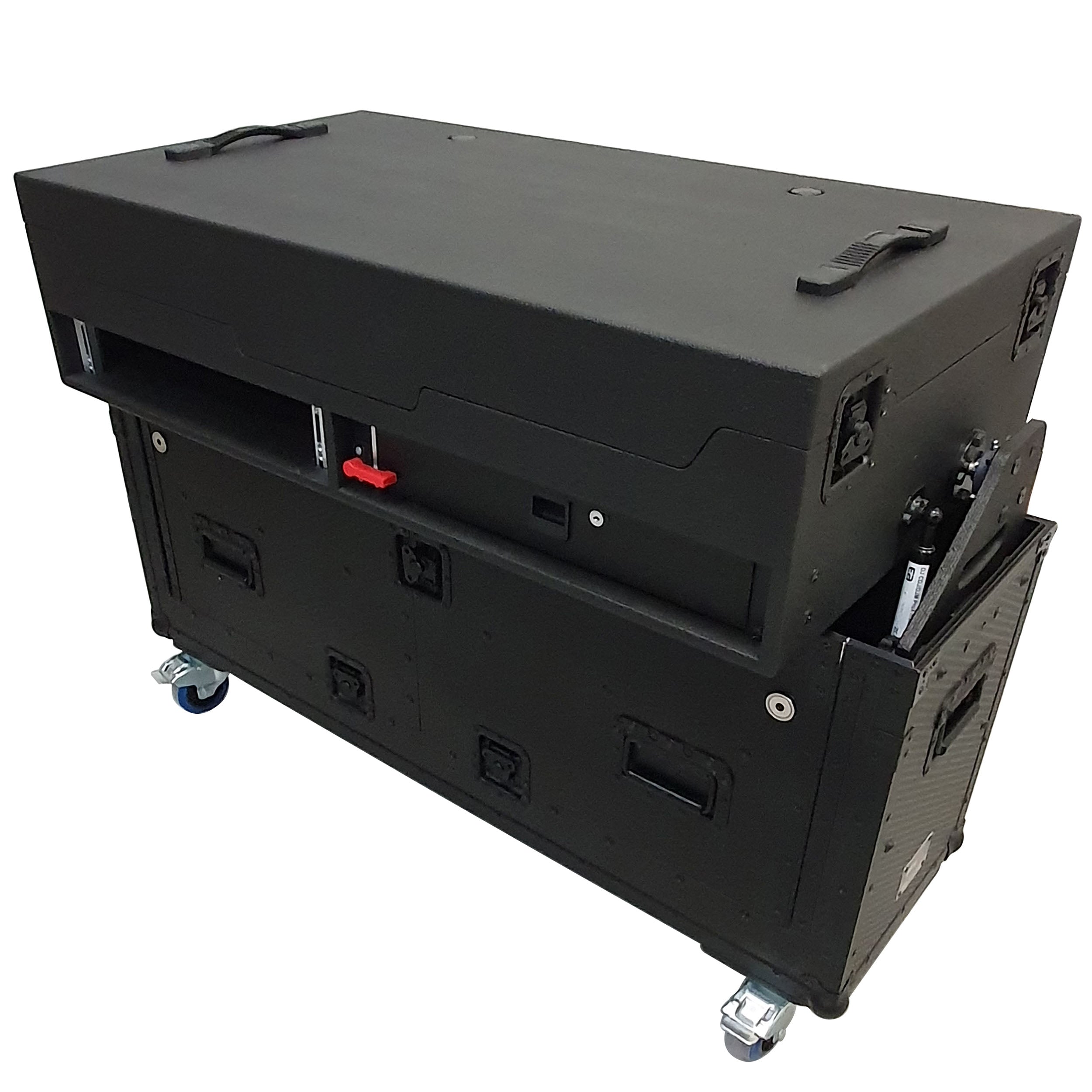 Flip-Ready Easy Retracting Hydraulic Lift Case for RANE Twelve Seventy and Seventy Two MKII Series , with Two Laptop Arms