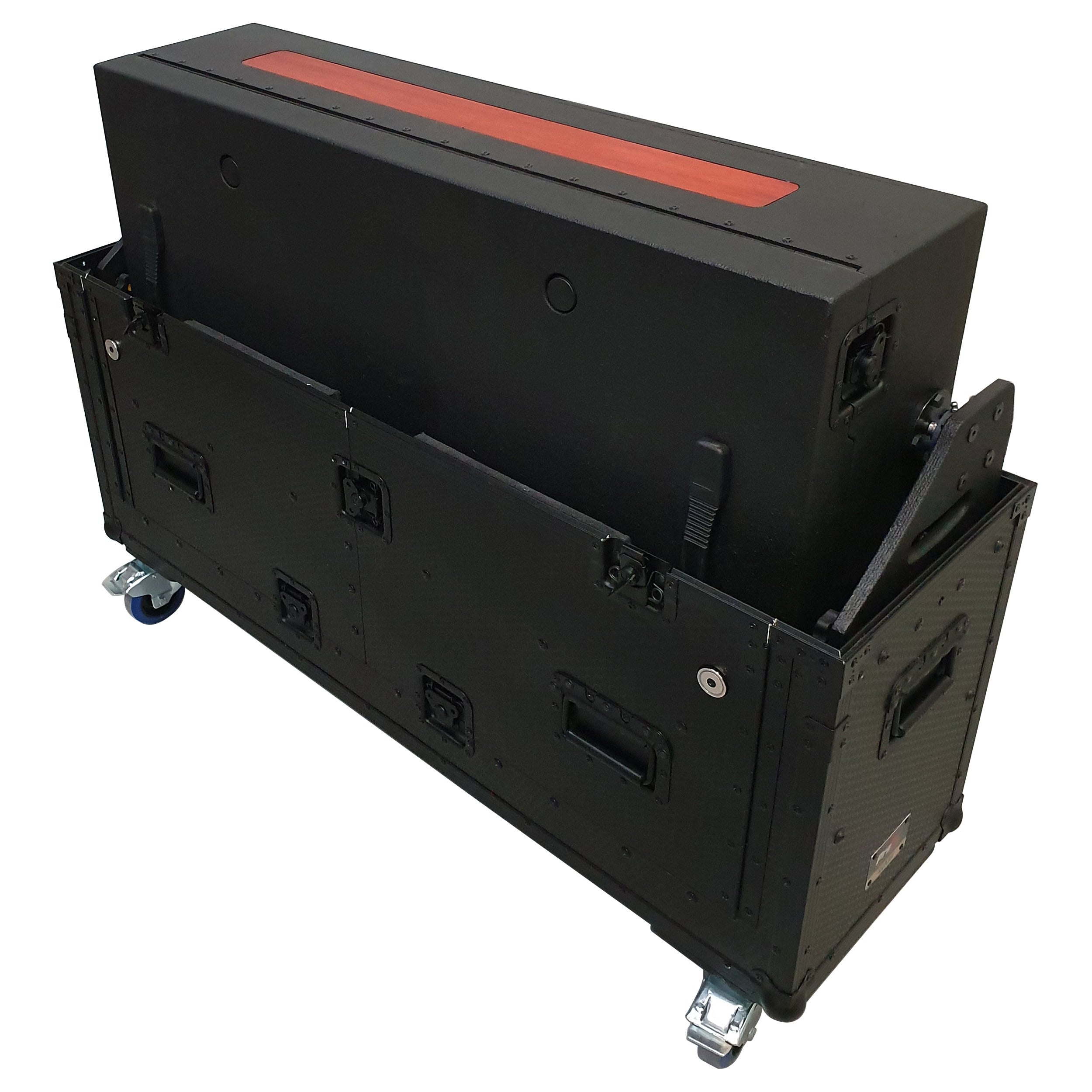 Flip-Ready Easy Retracting Hydraulic Lift Case for RANE Twelve Seventy and Seventy Two MKII Series , with Two Laptop Arms