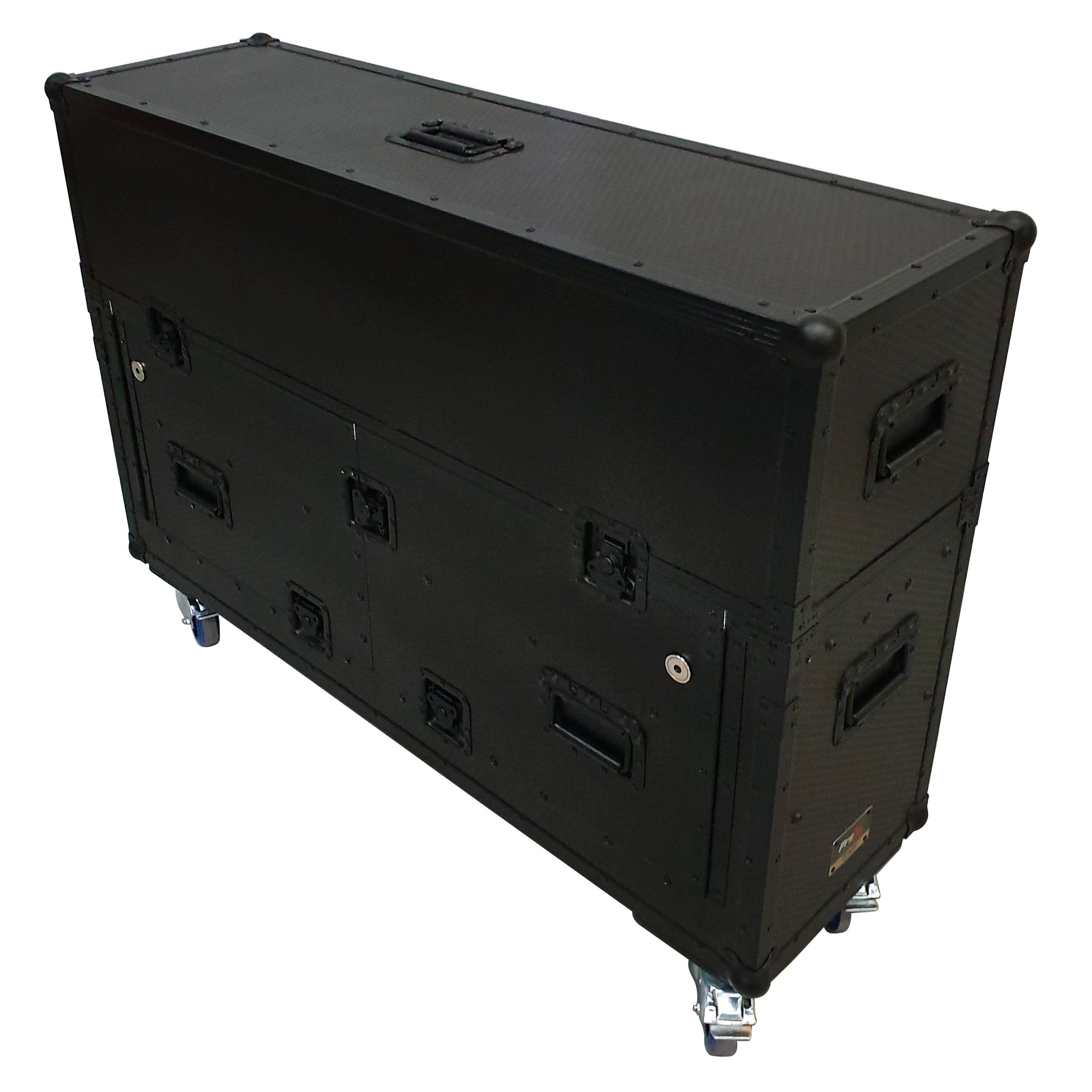 Flip-Ready Easy Retracting Hydraulic Lift Case for RANE Twelve Seventy and Seventy Two MKII Series , with Two Laptop Arms