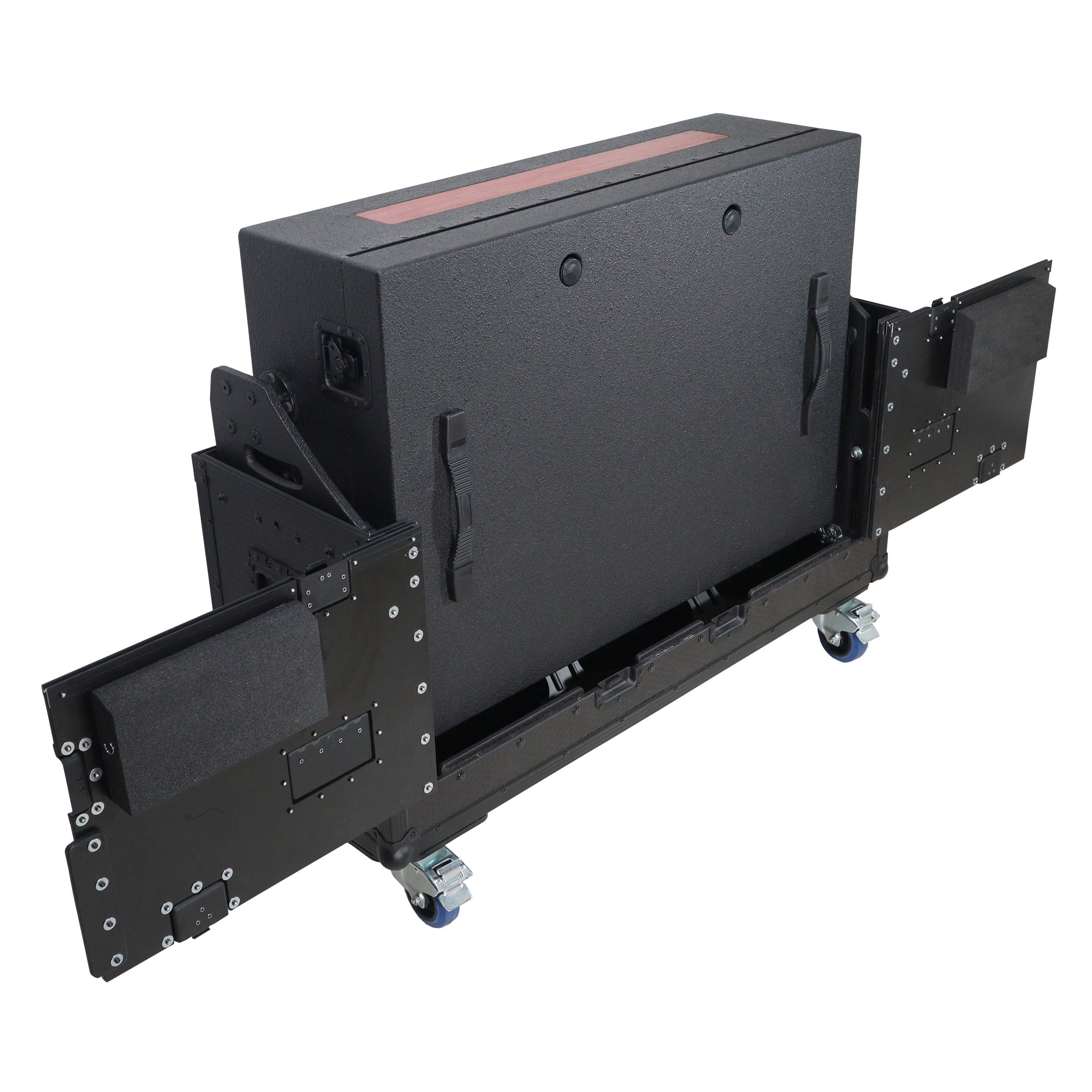 Flip-Ready Hydraulic DJ Flight Case For Pioneer DDJ-REV7 XDJ-XZ Opus Quad with Wheels and 2x Laptop Trays