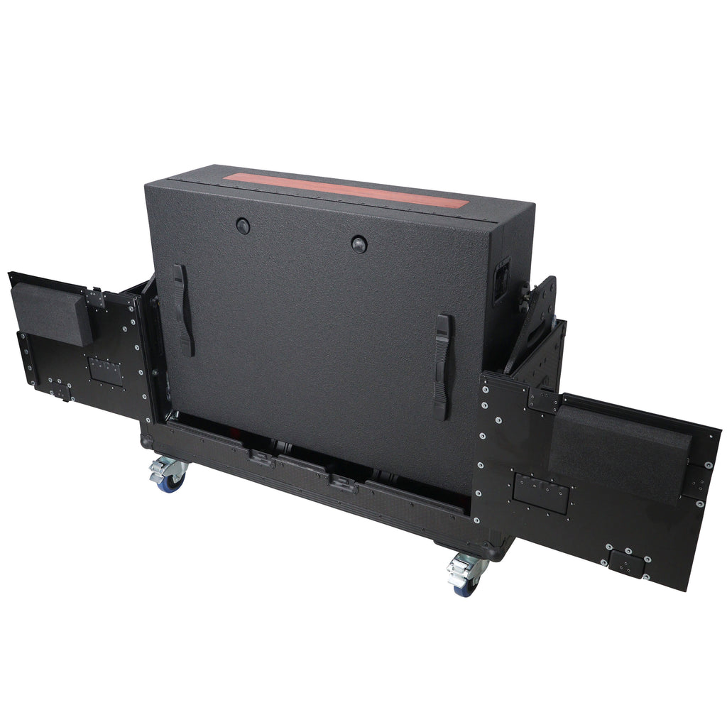 Flip-Ready Hydraulic DJ Flight Case For Pioneer DDJ-REV7 XDJ-XZ Opus Quad with Wheels and 2x Laptop Trays