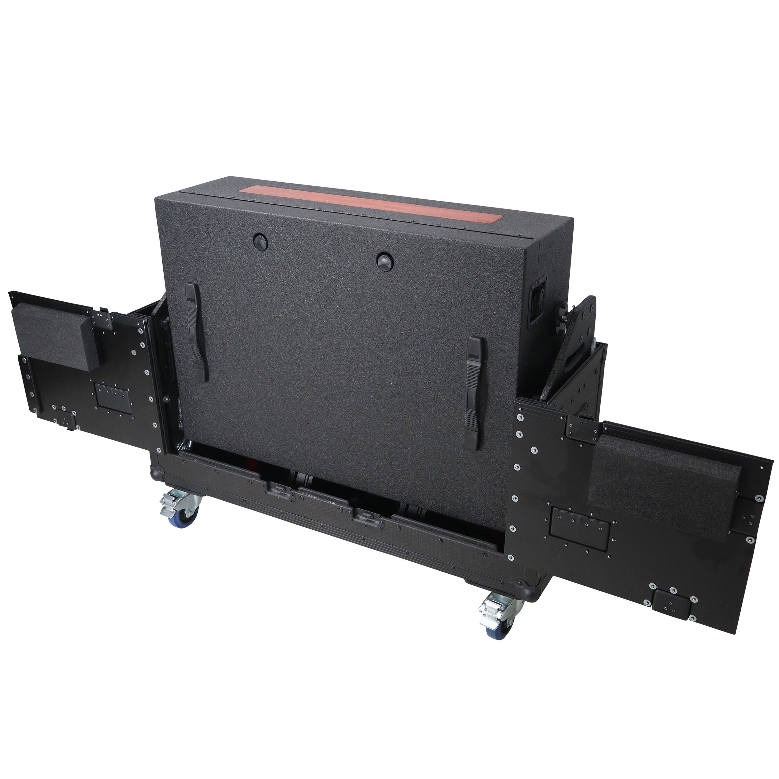 Flip-Ready Hydraulic DJ Flight Case For Pioneer DDJ-REV7 XDJ-XZ Opus Quad with Wheels and 2x Laptop Trays