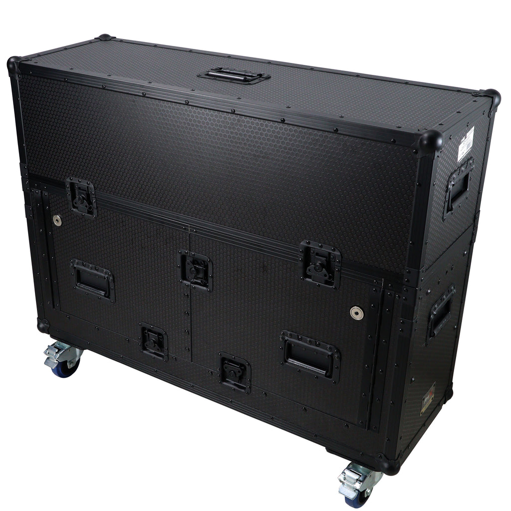 Flip-Ready Hydraulic DJ Flight Case For Pioneer DDJ-REV7 XDJ-XZ Opus Quad with Wheels and 2x Laptop Trays