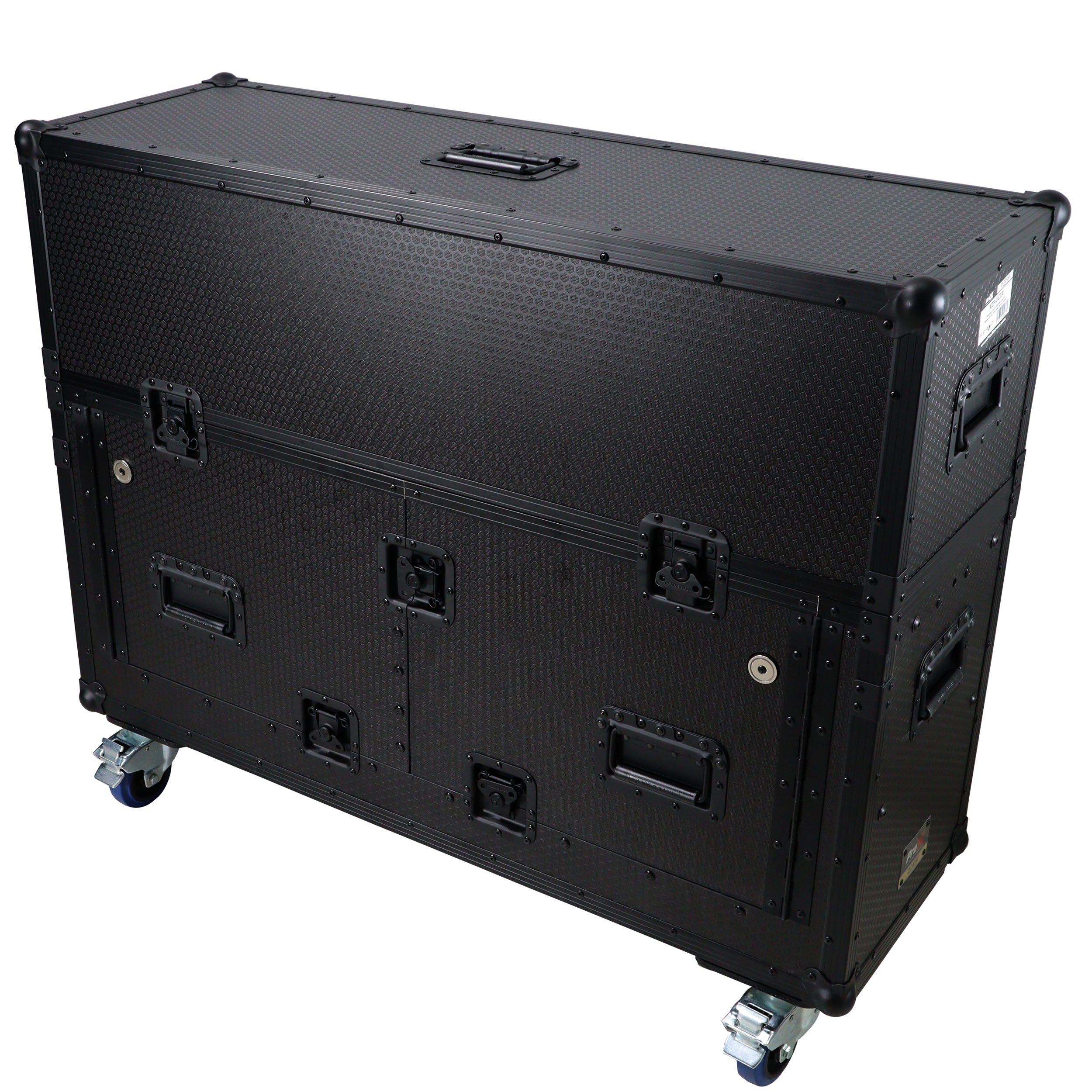 Flip-Ready Hydraulic DJ Flight Case For Pioneer DDJ-REV7 XDJ-XZ Opus Quad with Wheels and 2x Laptop Trays