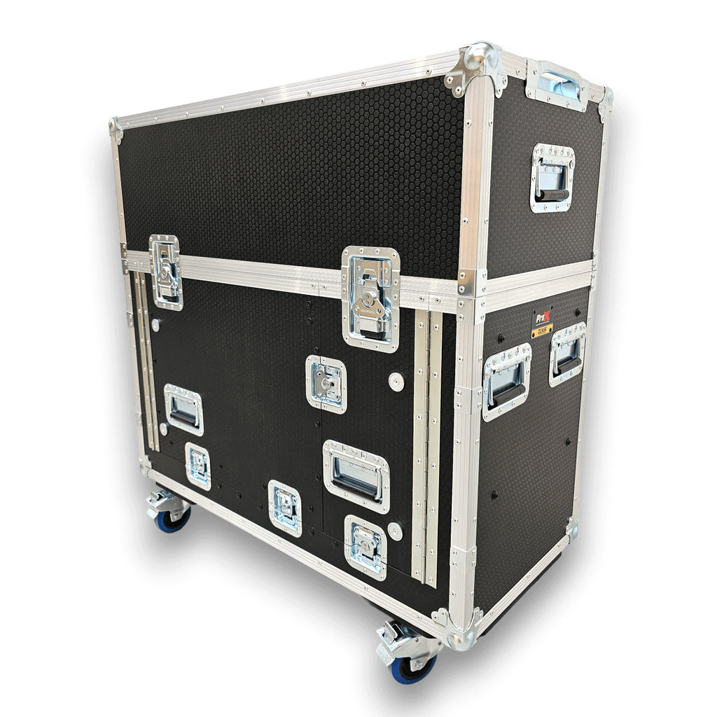 Yamaha DM7 Hydraulic Flip-Ready Console Easy Retracting Lifting 1U Rack Space Flight Case with wheels by ZCASE