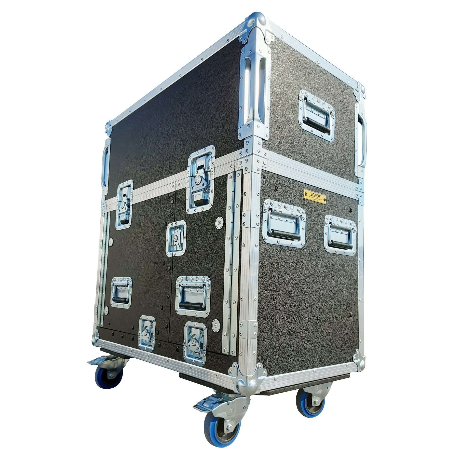 Flip-Ready Console Case For DM7-EX Compact with Hydraulic Easy Lifting 2U Rack Space and Auto Casters