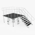 8x8 StageQ Platform Package 4x4 Decks w/ Steps Adjustable 28-48 Guard Rails and 3 Step