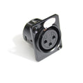 Panel Mount XLR-3 PIN Female Black