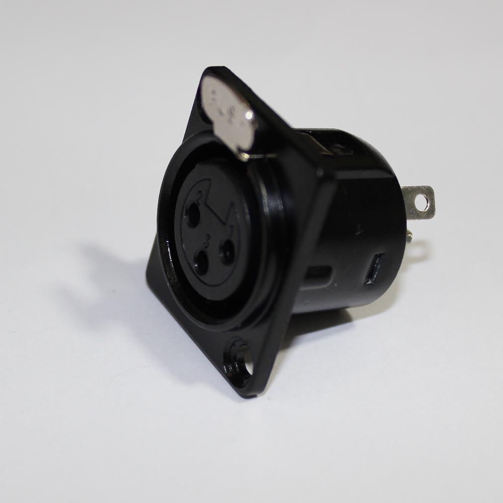 Panel Mount XLR-3 PIN Female Black