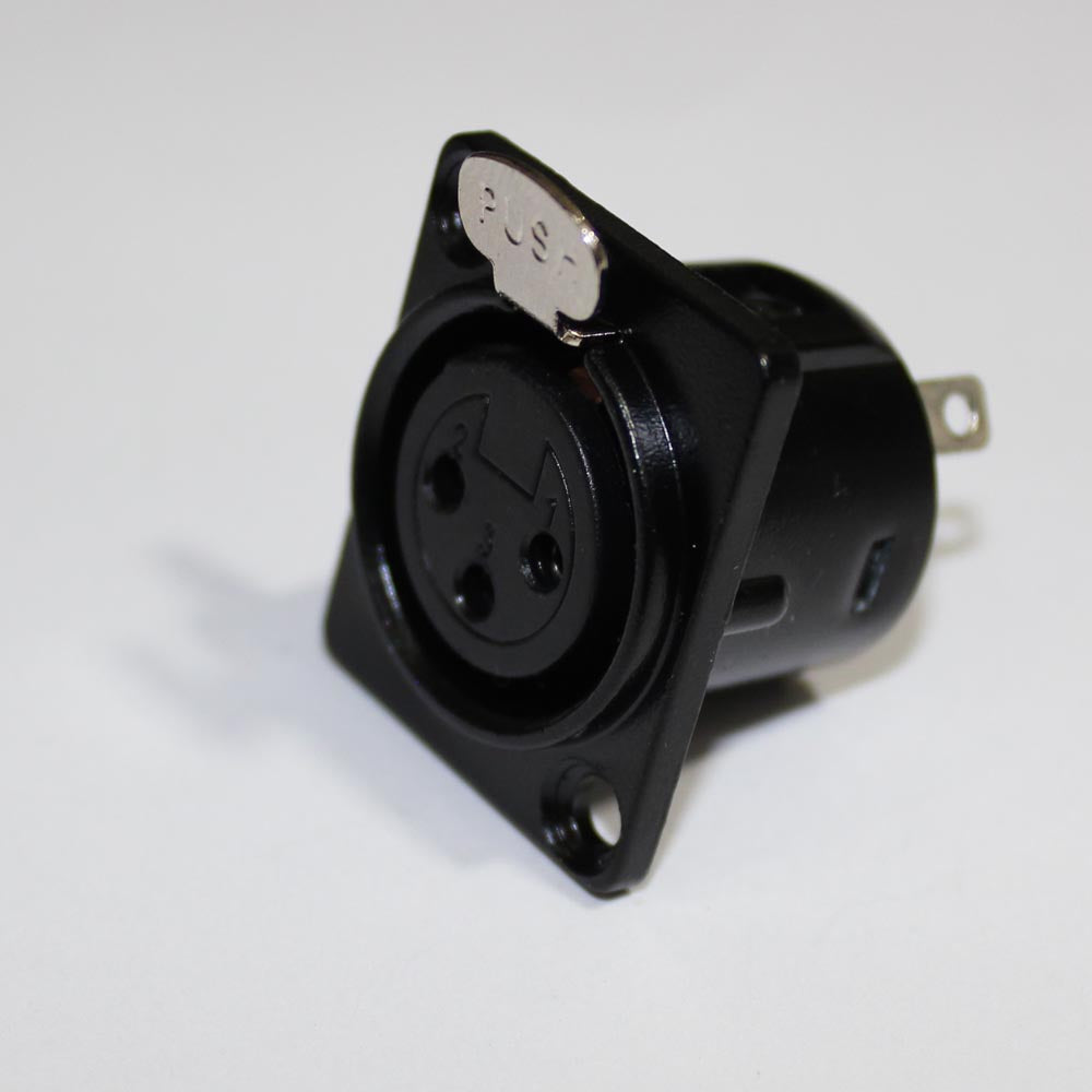 Panel Mount XLR-3 PIN Female Black