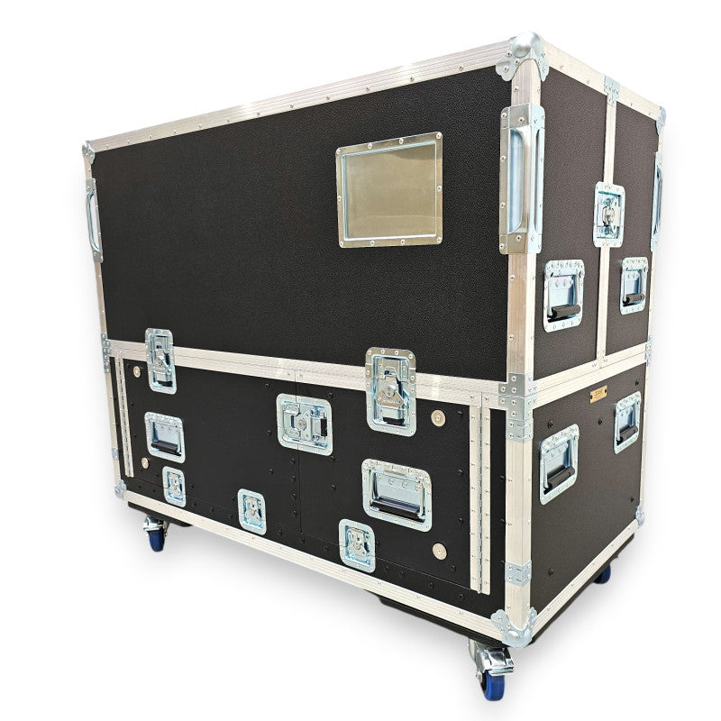 DiGiCo Quantum 326 Flip-Ready Hydraulic Console Easy Retracting Lifting 2x2U Rack Space Flight Case with wheels by ZCASE