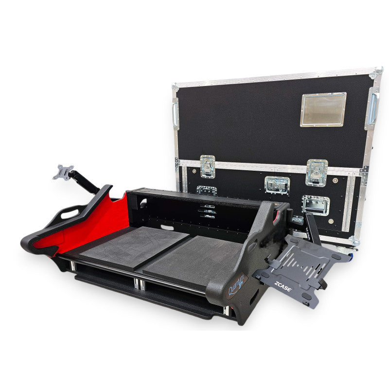 DiGiCo Quantum 326 Flip-Ready Hydraulic Console Easy Retracting Lifting 2x2U Rack Space Flight Case with wheels by ZCASE