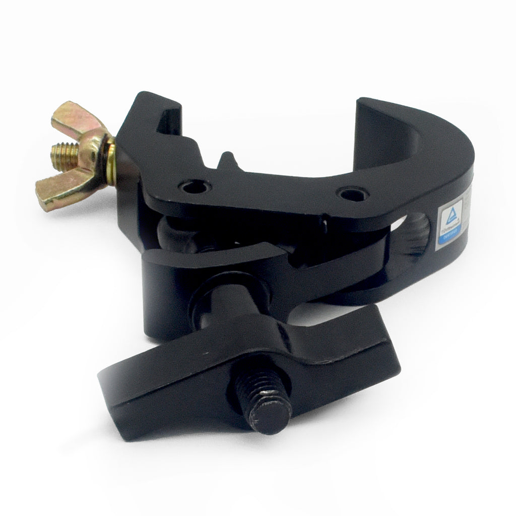 T-C12H-BLK Self-Locking M10 Clamp w/ Big Wing for 2" Truss Tube Capacity 330 lbs. — Aluminum