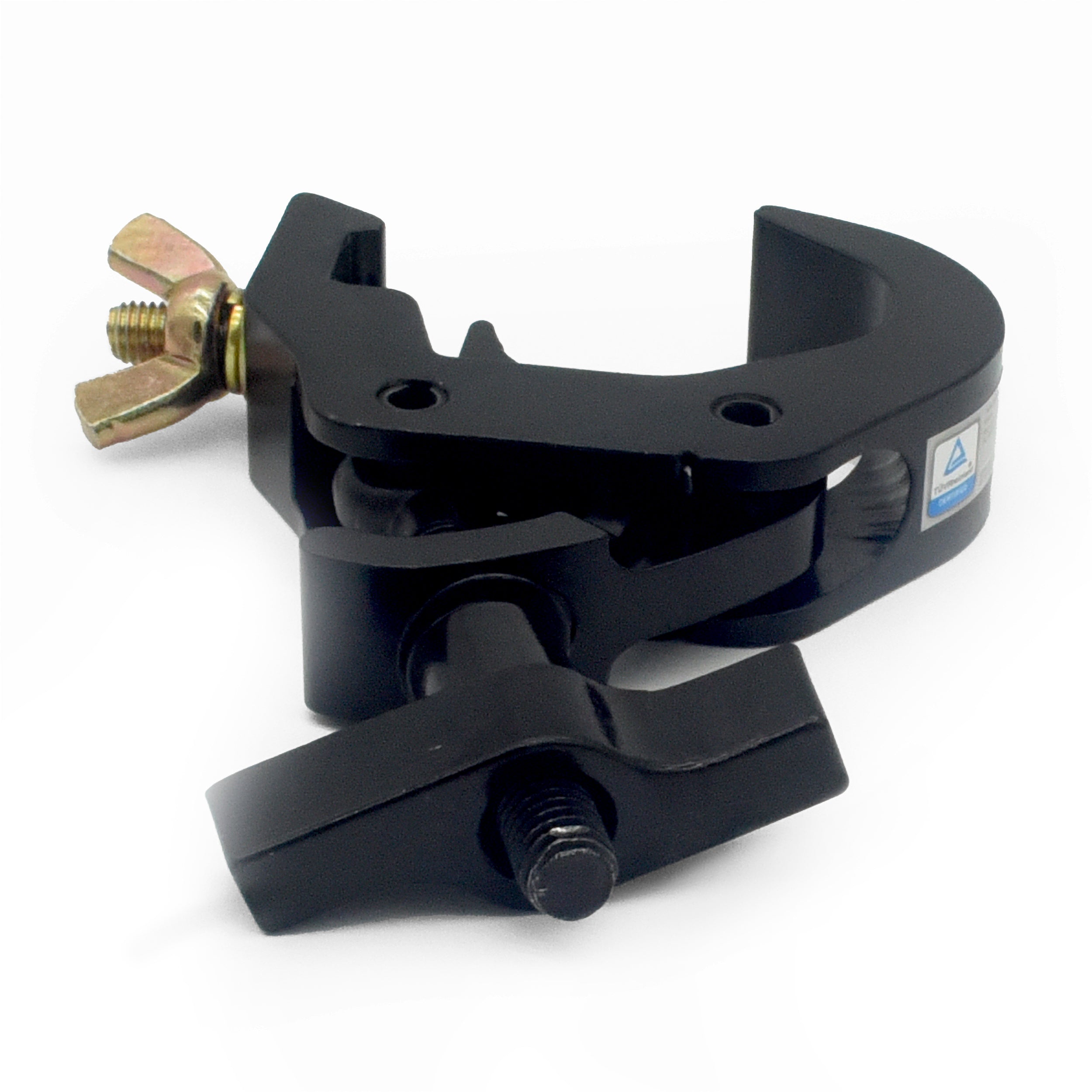 T-C12H-BLK Self-Locking M10 Clamp w/ Big Wing for 2" Truss Tube Capacity 330 lbs. — Aluminum