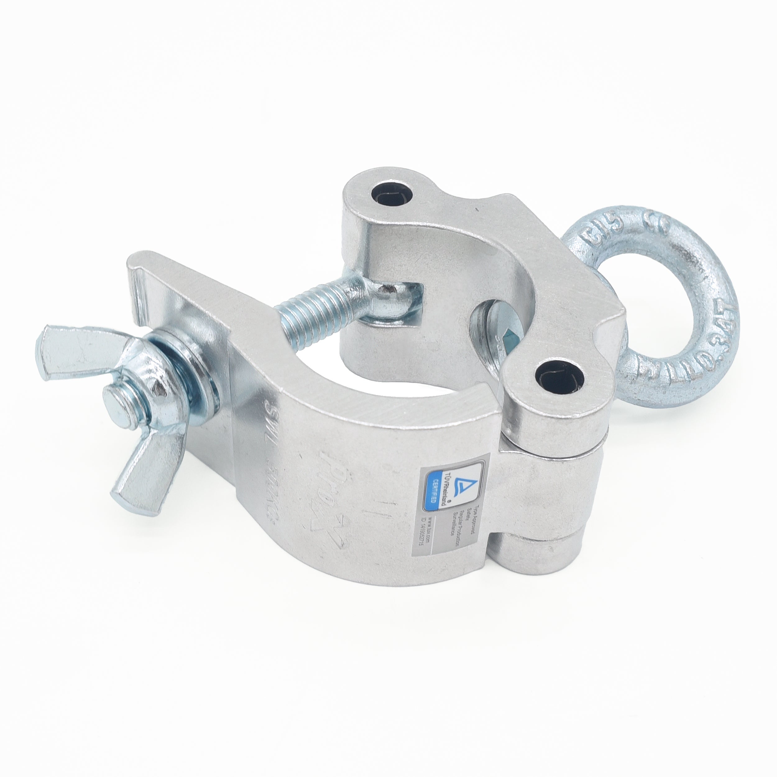 T-C8 Pro Clamp w/ Eyebolt for 2" Truss Tube Capacity 750 lbs. — Aluminum