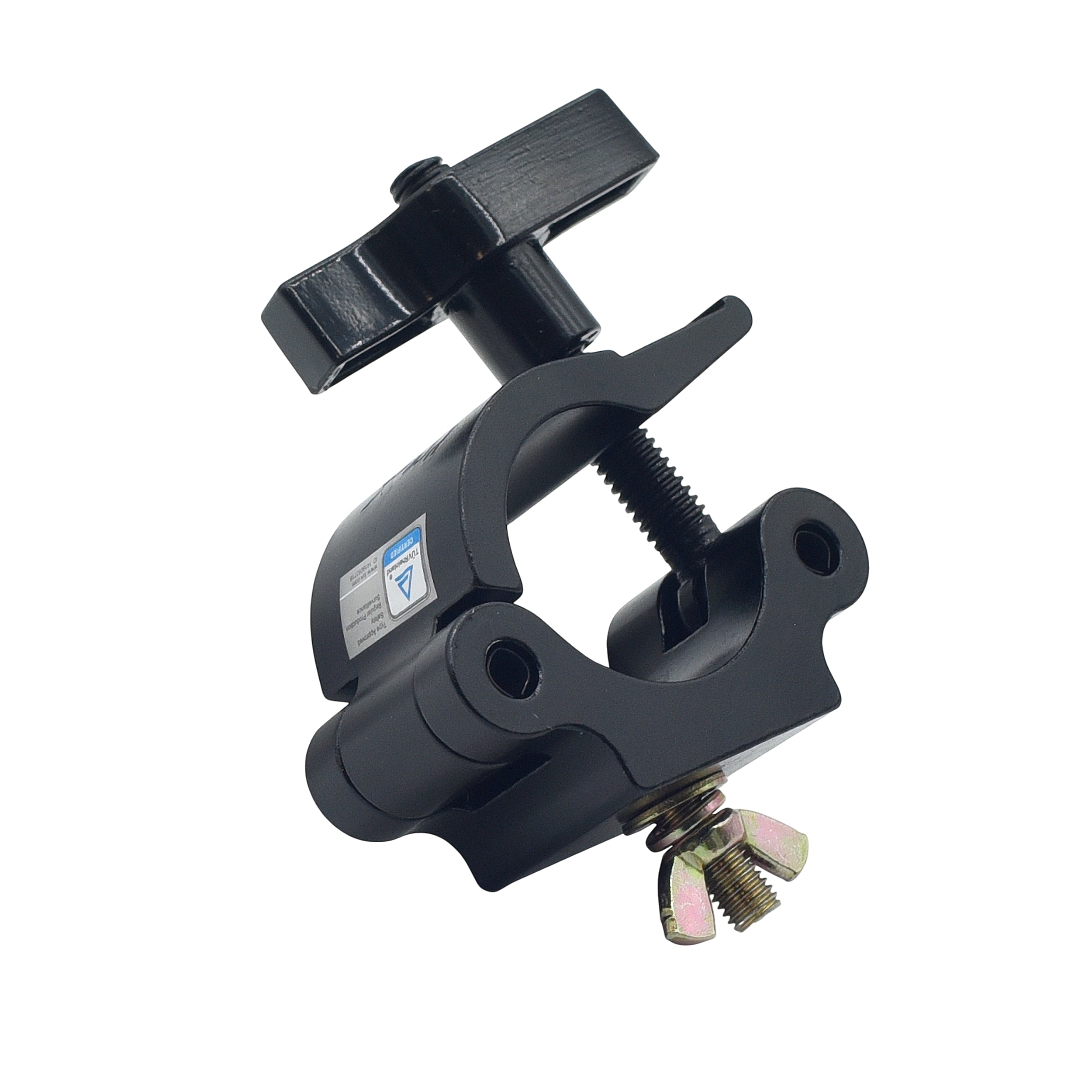 12PCS Black 2" Width Pro Clamp Aluminum with Big Knob and Gold M10 Bolt Fits 2" truss Holds 1100 lbs