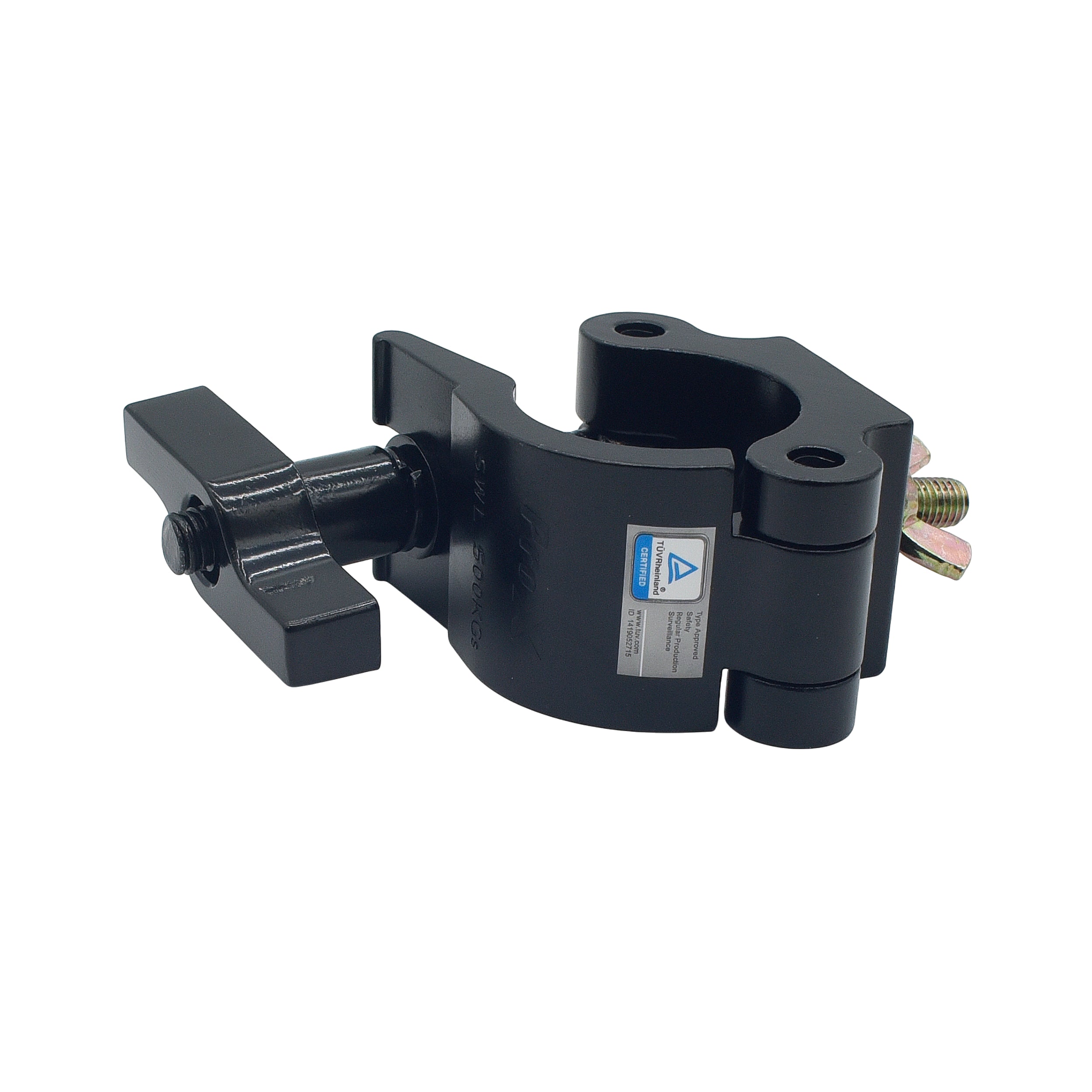 12PCS Black 2" Width Pro Clamp Aluminum with Big Knob and Gold M10 Bolt Fits 2" truss Holds 1100 lbs