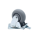 Single  Gray 5" Wheel Polyurethane Swivel Industrial Grade Locking Caster
