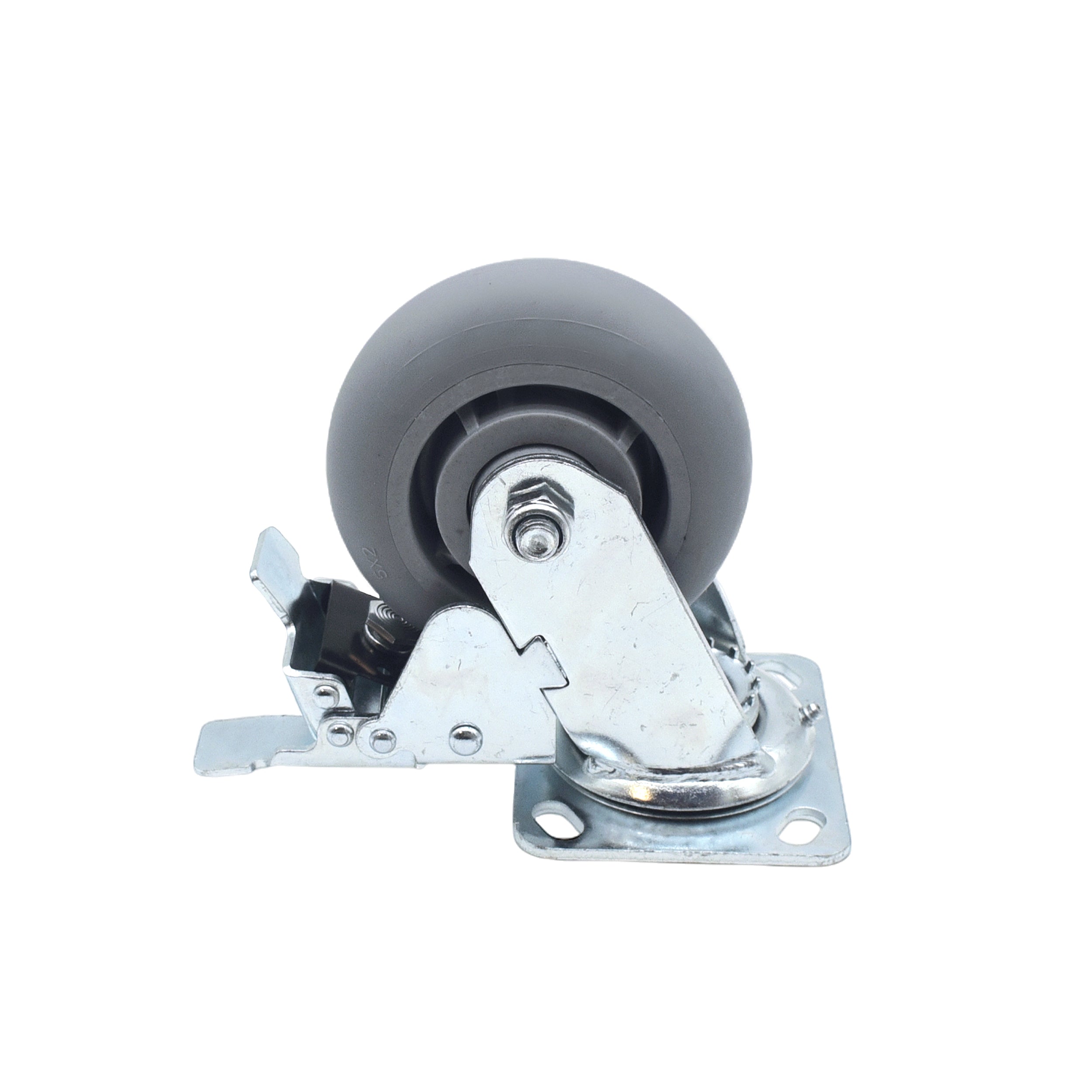 Single  Gray 5" Wheel Polyurethane Swivel Industrial Grade Locking Caster
