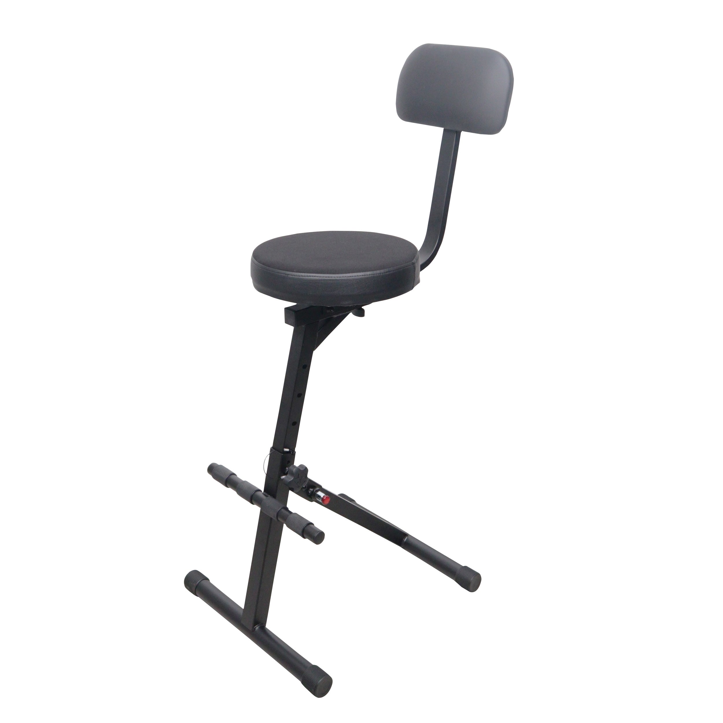 Portable Folding AV Operator DJ Keyboard Drum Height Adjustable Throne Chair with 13 in. Velvet Padded Cushion